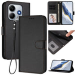 For Xiaomi Redmi Note 14 4G (164.84mm) Leather Case Wallet Stand Phone Cover with Wrist Strap