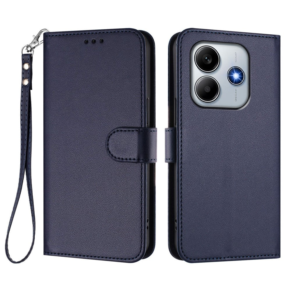 For Xiaomi Redmi Note 14 4G (164.84mm) Leather Case Wallet Stand Phone Cover with Wrist Strap