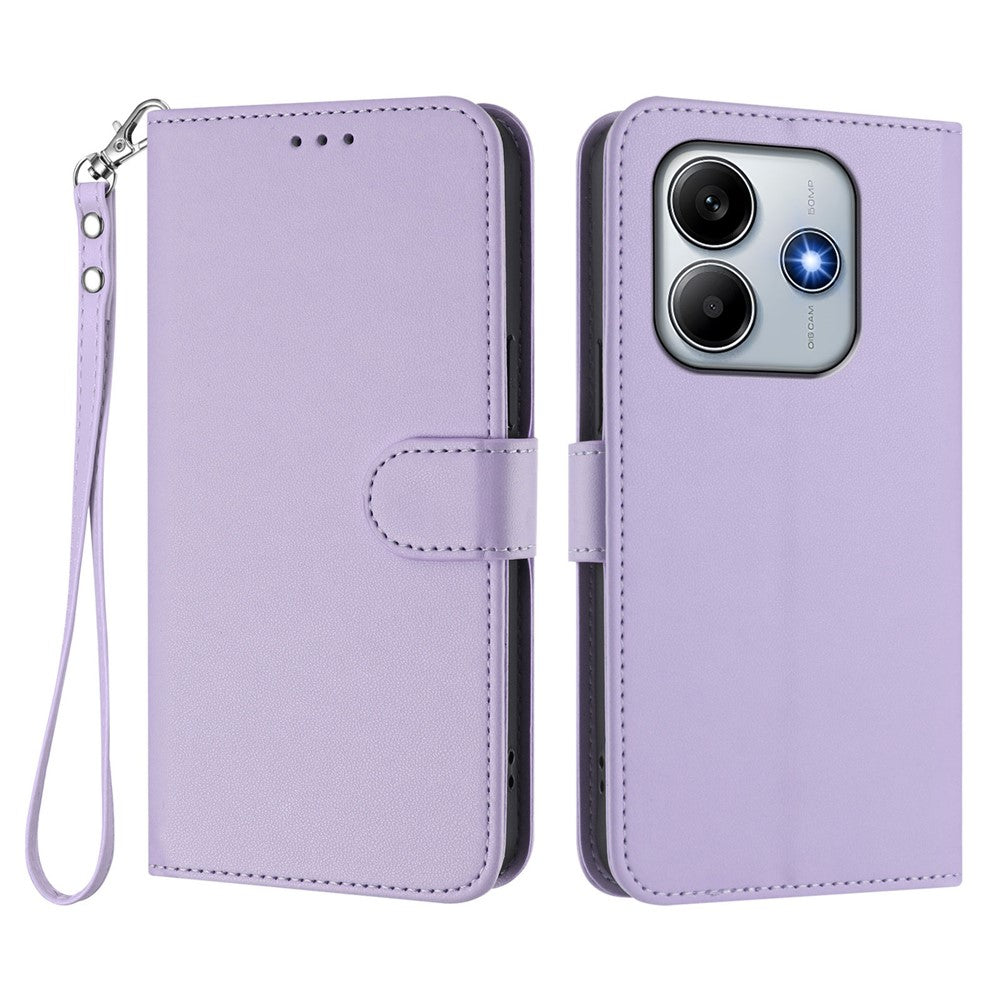 For Xiaomi Redmi Note 14 4G (164.84mm) Leather Case Wallet Stand Phone Cover with Wrist Strap