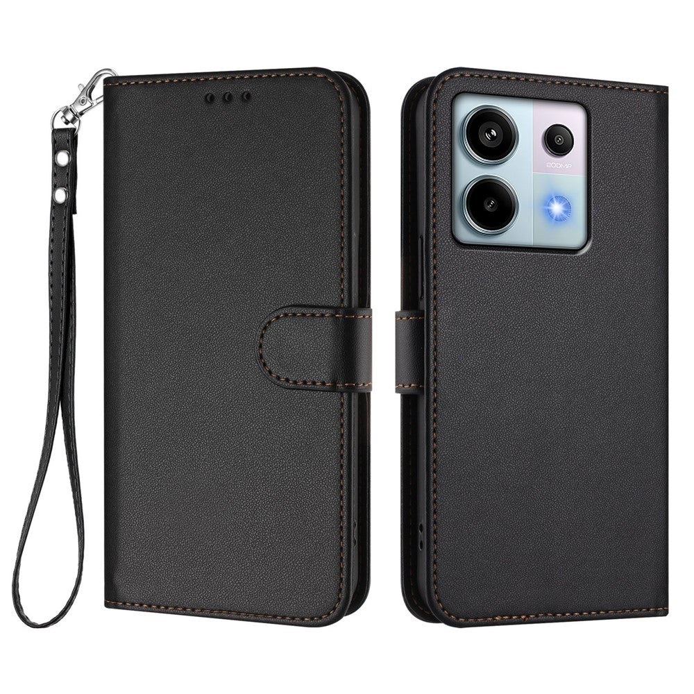 Xiaomi Poco X6 5G / Xiaomi Redmi Note 13 Pro 5G Läderfodral Plånboksfodral med handledsrem