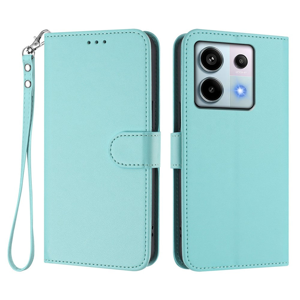 Xiaomi Poco X6 5G / Xiaomi Redmi Note 13 Pro 5G Läderfodral Plånboksfodral med handledsrem