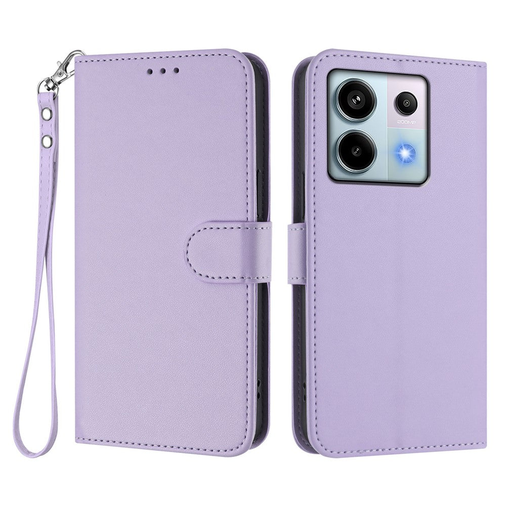 Xiaomi Poco X6 5G / Xiaomi Redmi Note 13 Pro 5G Läderfodral Plånboksfodral med handledsrem