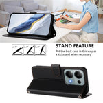 For Xiaomi Poco M6 Pro 4G / Xiaomi Redmi Note 14S 4G / Xiaomi Redmi Note 13 Pro 4G Leather Case Wallet Stand Phone Cover with Wrist Strap