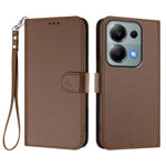 For Xiaomi Poco M6 Pro 4G / Xiaomi Redmi Note 14S 4G / Xiaomi Redmi Note 13 Pro 4G Leather Case Wallet Stand Phone Cover with Wrist Strap