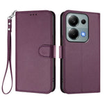 For Xiaomi Poco M6 Pro 4G / Xiaomi Redmi Note 14S 4G / Xiaomi Redmi Note 13 Pro 4G Leather Case Wallet Stand Phone Cover with Wrist Strap