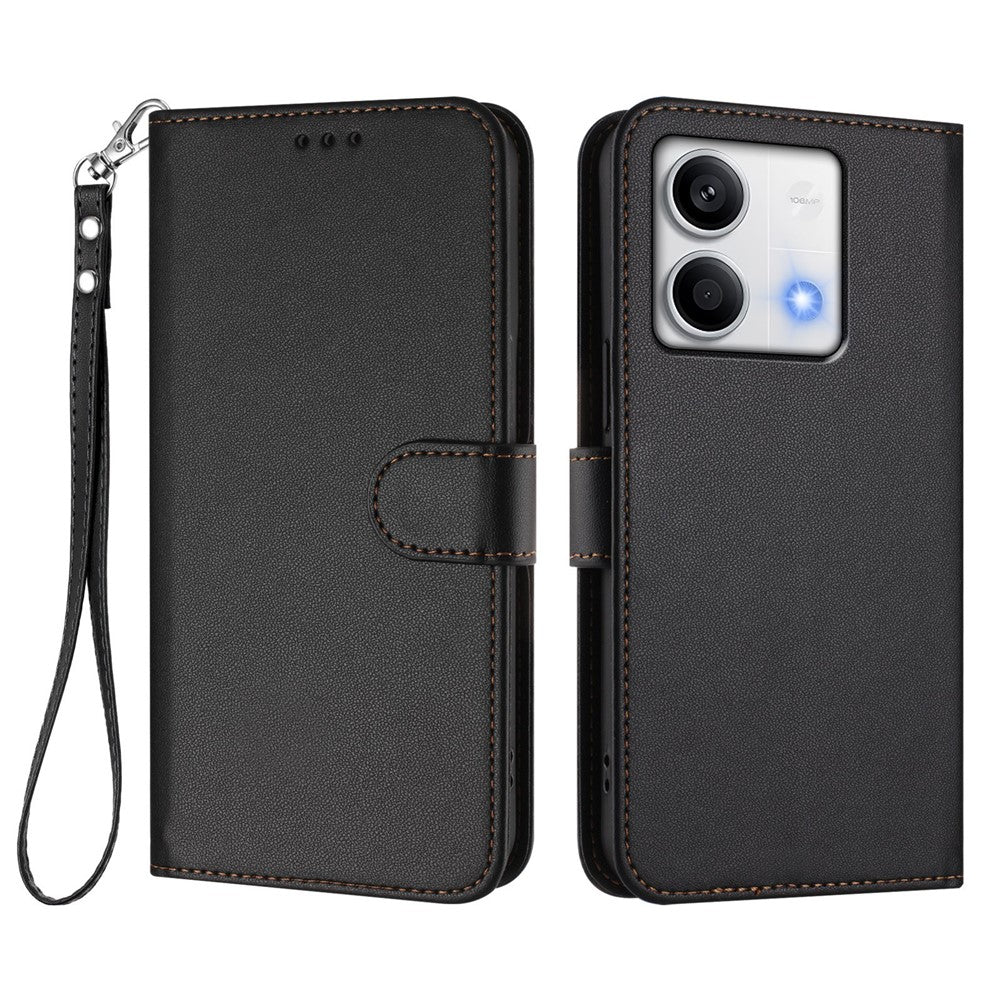 Xiaomi Redmi Note 13 5G (Kina) / Xiaomi Redmi Note 13 5G Läderfodral Plånboksfodral med stativ och handledsrem