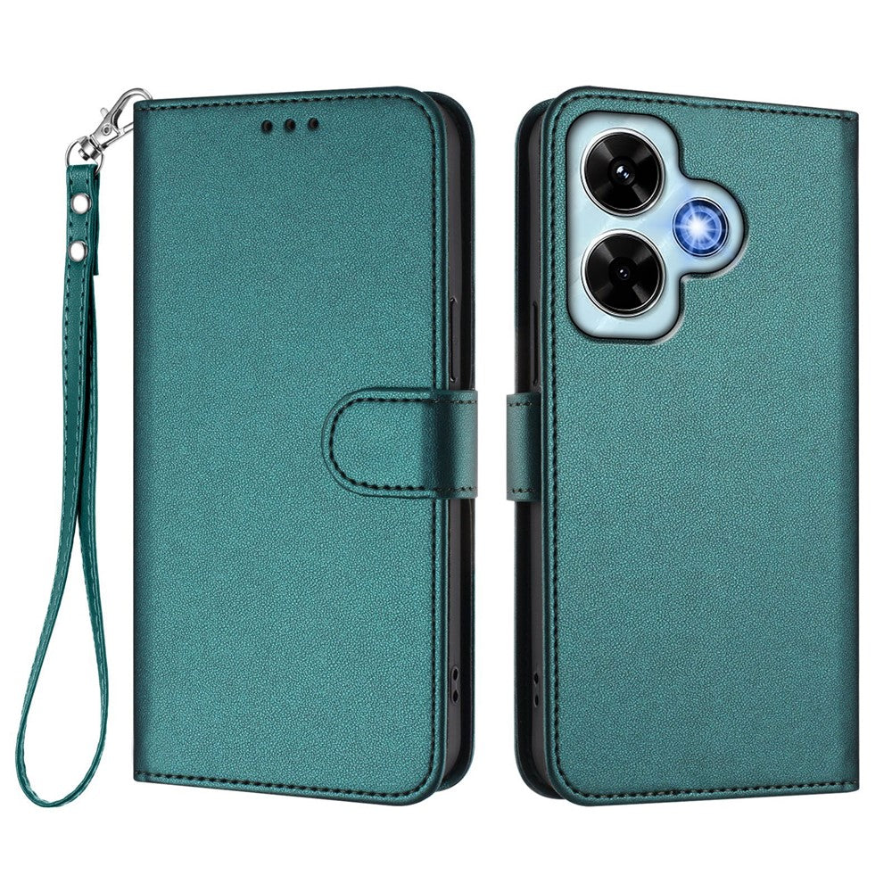 Xiaomi Redmi Note 13 4G Läderfodral Plånboksfodral med Stativ och Handledsrem