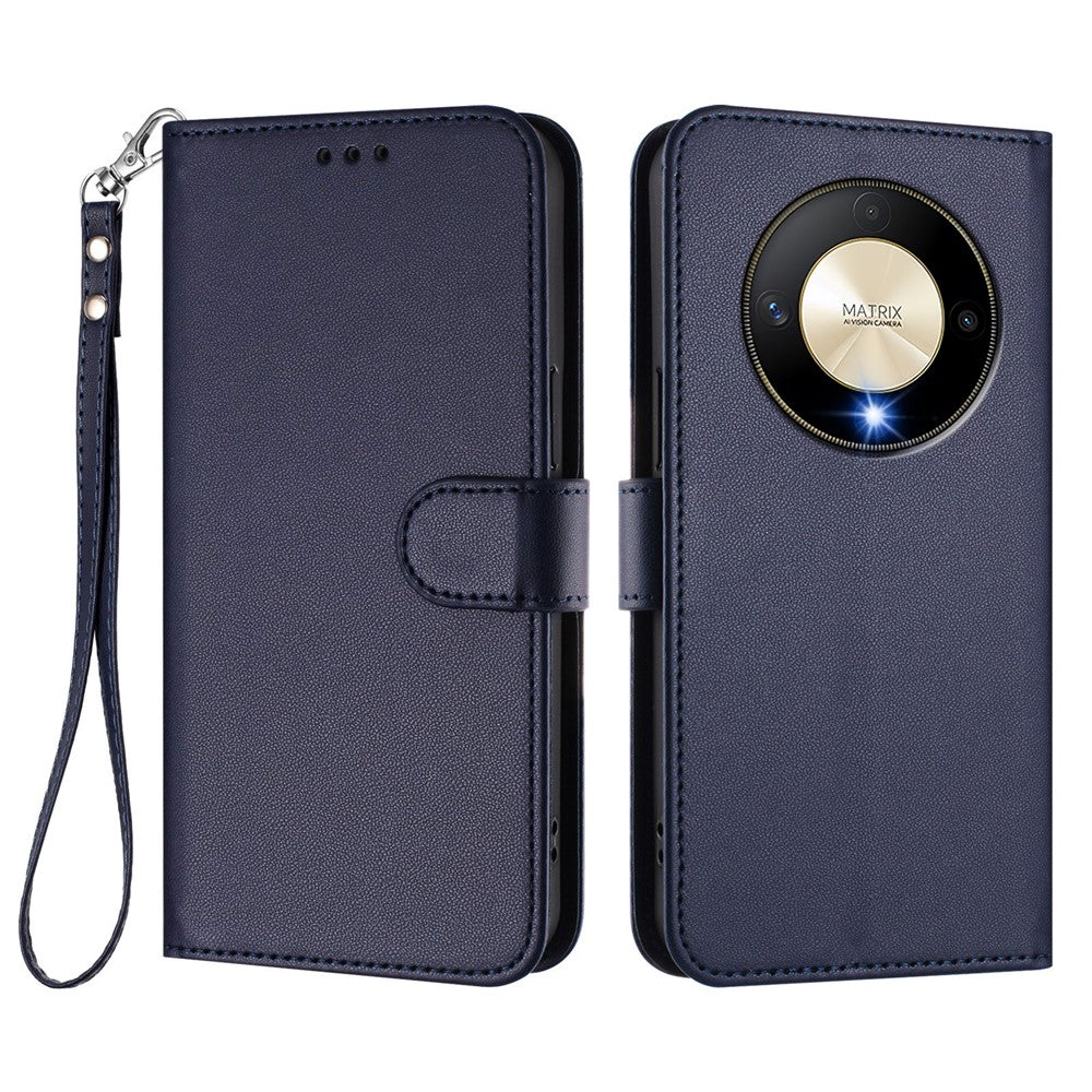 For Honor Magic6 Lite 5G / Honor X9b 5G Leather Case Wallet Stand Phone Cover with Wrist Strap