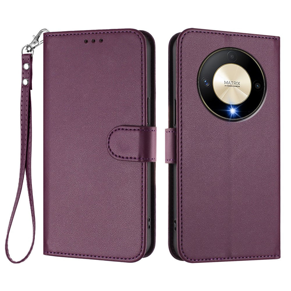 For Honor Magic6 Lite 5G / Honor X9b 5G Leather Case Wallet Stand Phone Cover with Wrist Strap