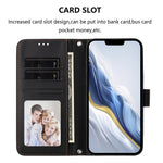 For Honor X8c 4G Leather Case Wallet Stand Phone Cover with Wrist Strap