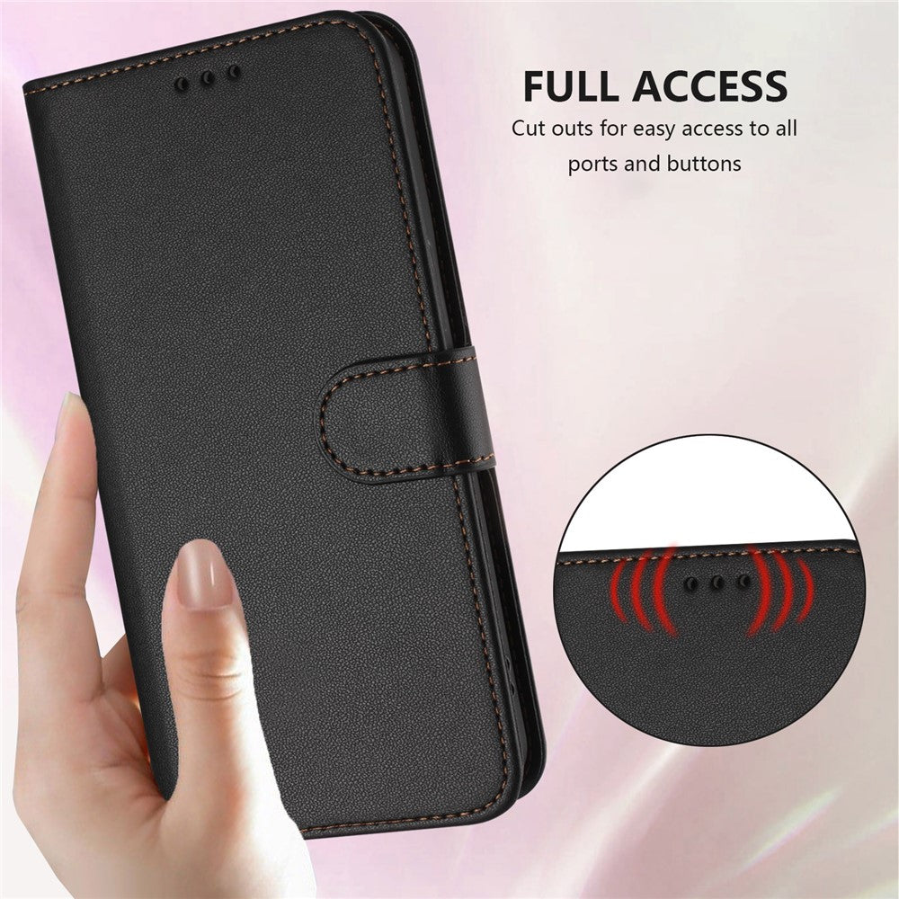 For Honor X8c 4G Leather Case Wallet Stand Phone Cover with Wrist Strap