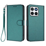 For Honor X8c 4G Leather Case Wallet Stand Phone Cover with Wrist Strap