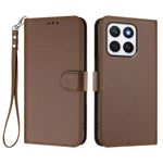 For Honor X8c 4G Leather Case Wallet Stand Phone Cover with Wrist Strap