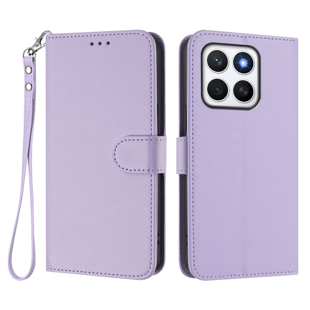 For Honor X8c 4G Leather Case Wallet Stand Phone Cover with Wrist Strap