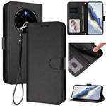 For Honor Magic7 Pro 5G Leather Case Wallet Stand Phone Cover with Wrist Strap