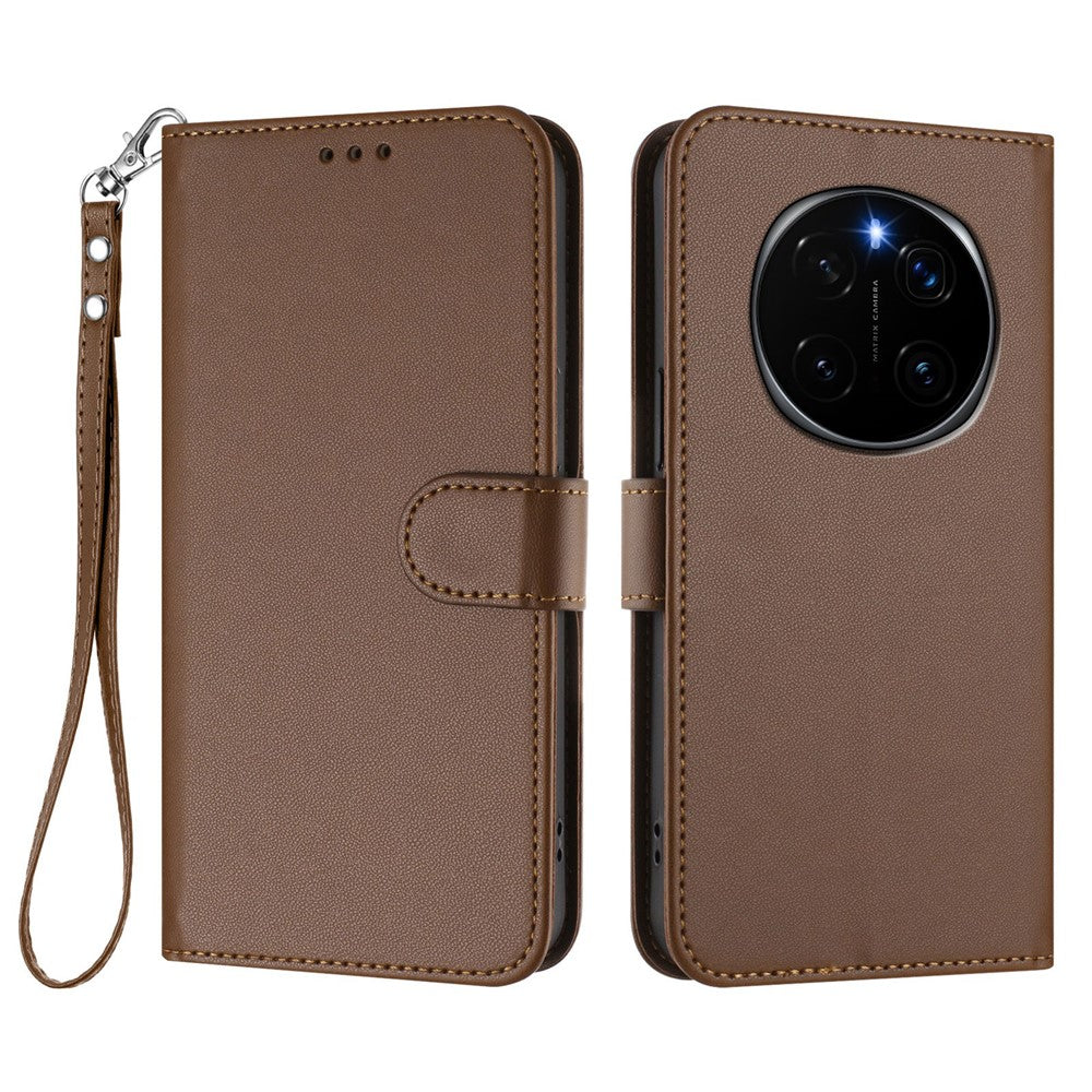 For Honor Magic7 Pro 5G Leather Case Wallet Stand Phone Cover with Wrist Strap