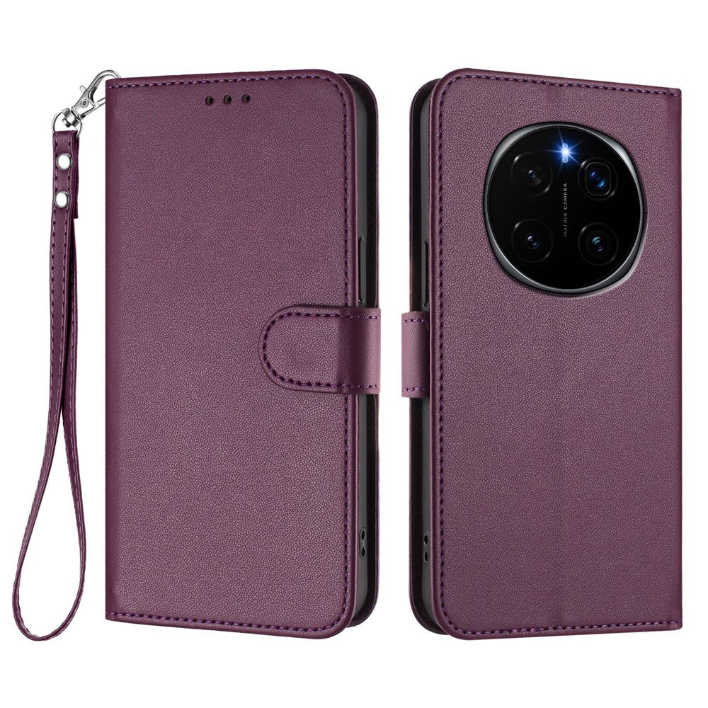 For Honor Magic7 Pro 5G Leather Case Wallet Stand Phone Cover with Wrist Strap