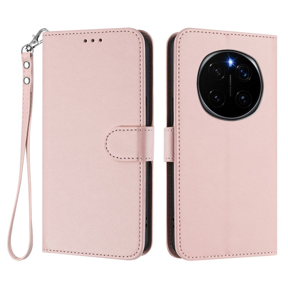 For Honor Magic7 Pro 5G Leather Case Wallet Stand Phone Cover with Wrist Strap