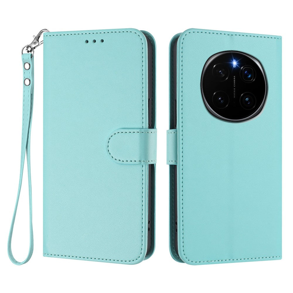For Honor Magic7 Pro 5G Leather Case Wallet Stand Phone Cover with Wrist Strap