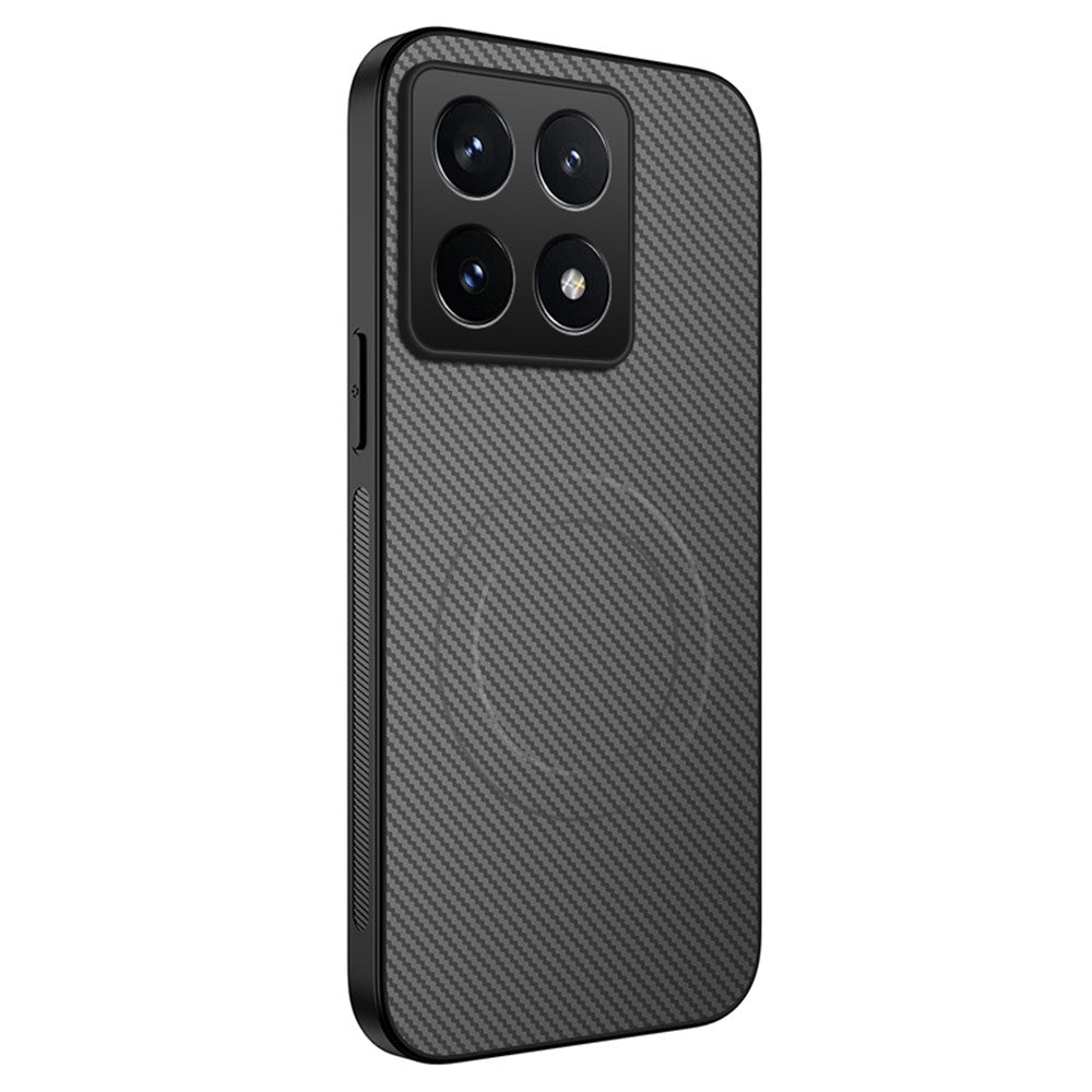 WANLONFENG For Xiaomi 14T Case Magnetic Case  TQ Series Carbon Fiber Texture PC TPU Phone Cover