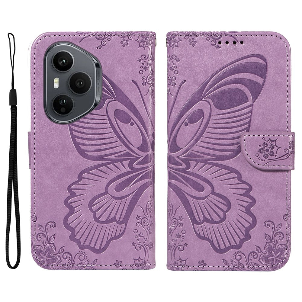 For Honor 400 Pro 5G (Global) Case Butterfly Pattern PU Leather Folio Flip Phone Cover
