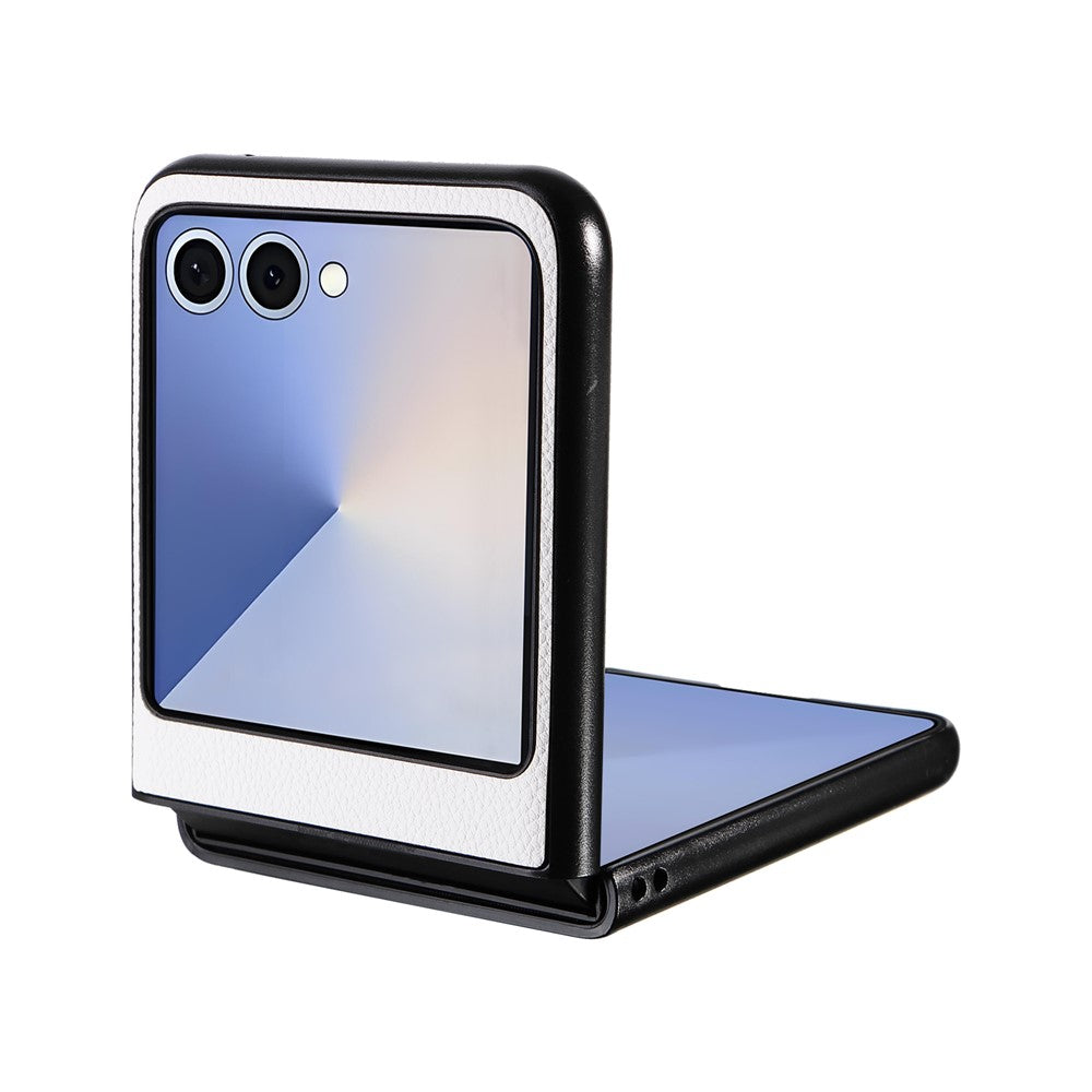 For Samsung Galaxy Z Flip7 5G Case Litchi Texture Leather + Hard PC Phone Cover