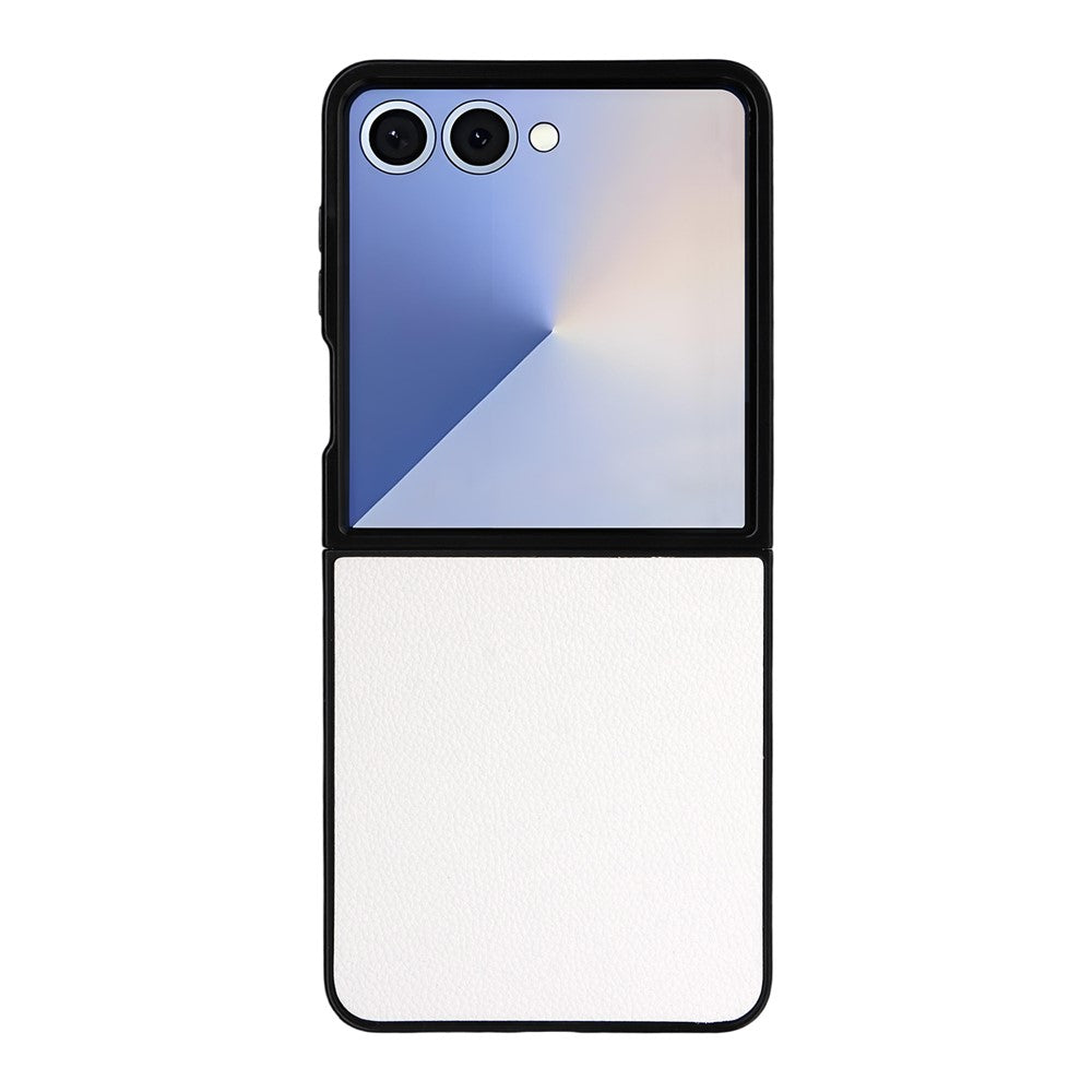 For Samsung Galaxy Z Flip7 5G Case Litchi Texture Leather + Hard PC Phone Cover