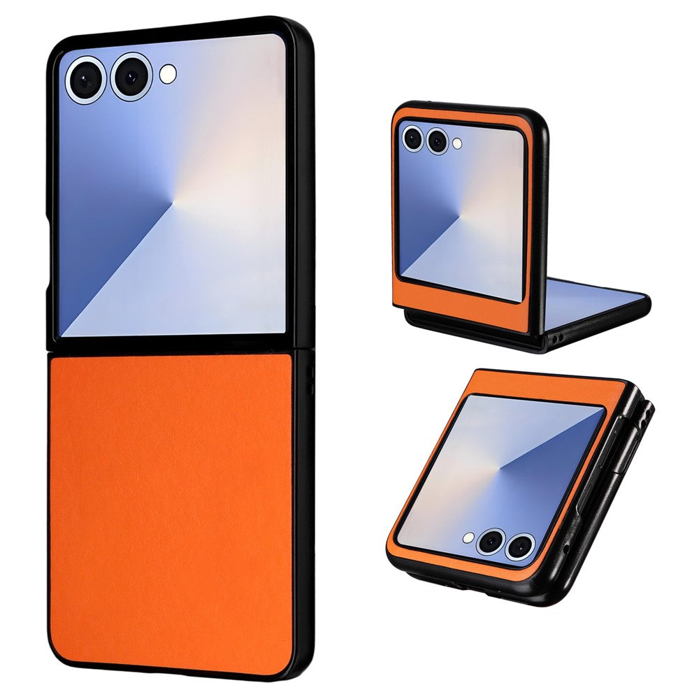 For Samsung Galaxy Z Flip7 5G Case PU Leather Hard PC Protective Phone Cover