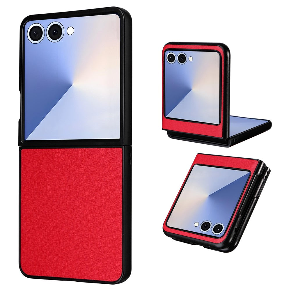 For Samsung Galaxy Z Flip7 5G Case PU Leather Hard PC Protective Phone Cover