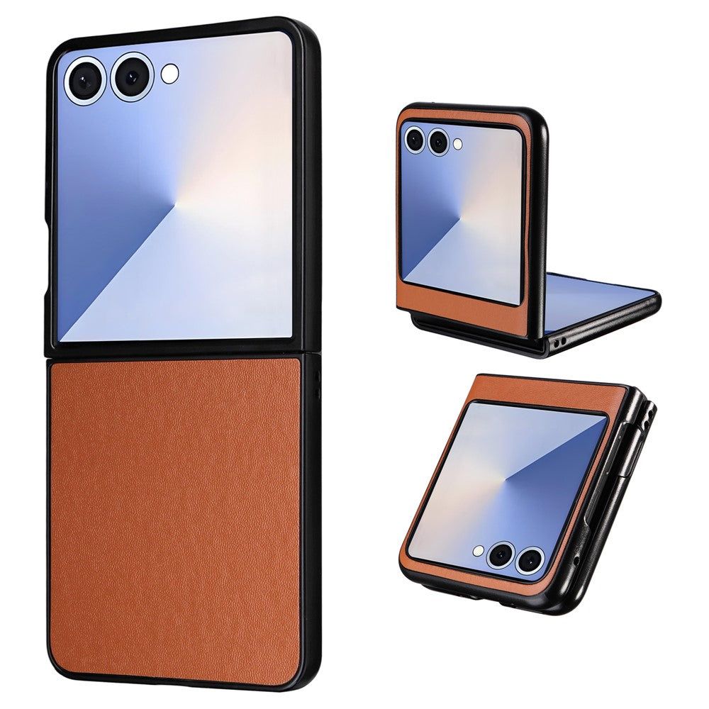 For Samsung Galaxy Z Flip7 5G Case PU Leather Hard PC Protective Phone Cover