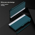 For Samsung Galaxy Z Fold7 5G Case Electroplating Pen Slot PU + PC Phone Cover with Stylus