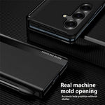 For Samsung Galaxy Z Fold7 5G Case Electroplating Pen Slot PU + PC Phone Cover with Stylus