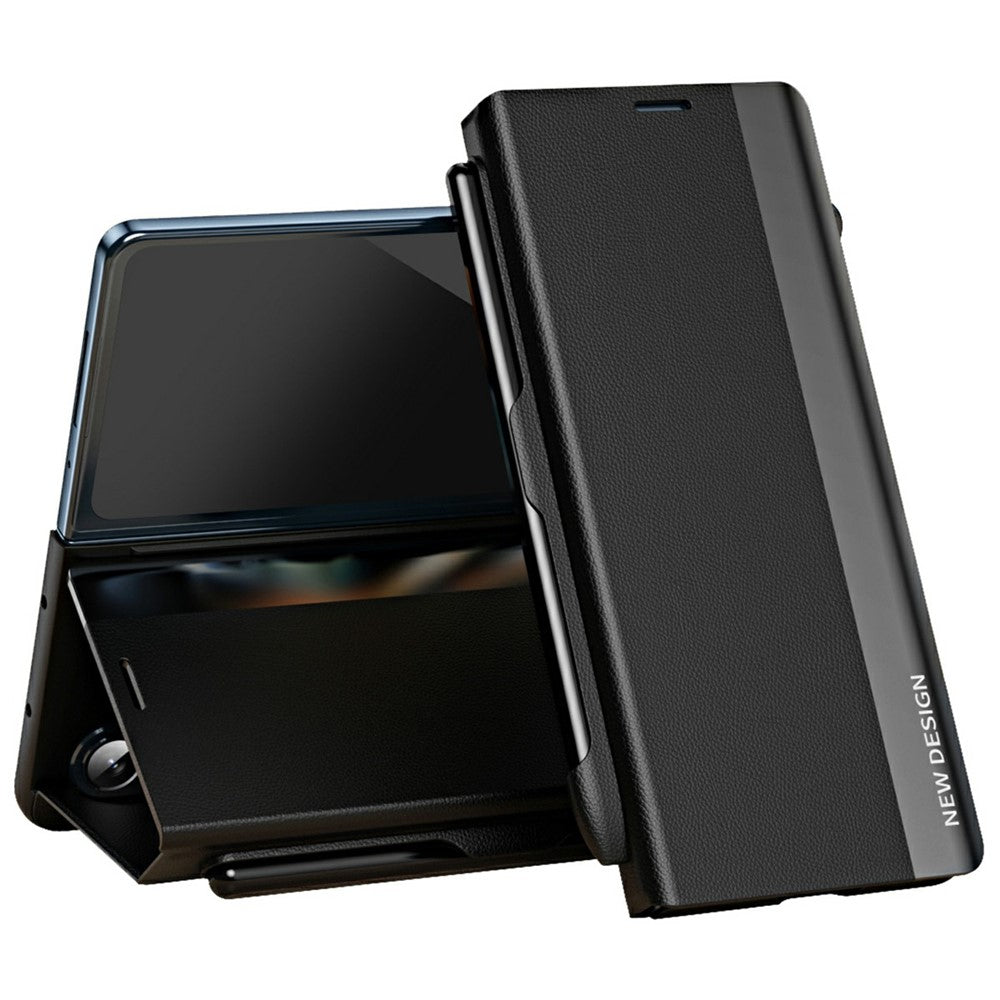 For Samsung Galaxy Z Fold7 5G Case Electroplating Pen Slot PU + PC Phone Cover with Stylus