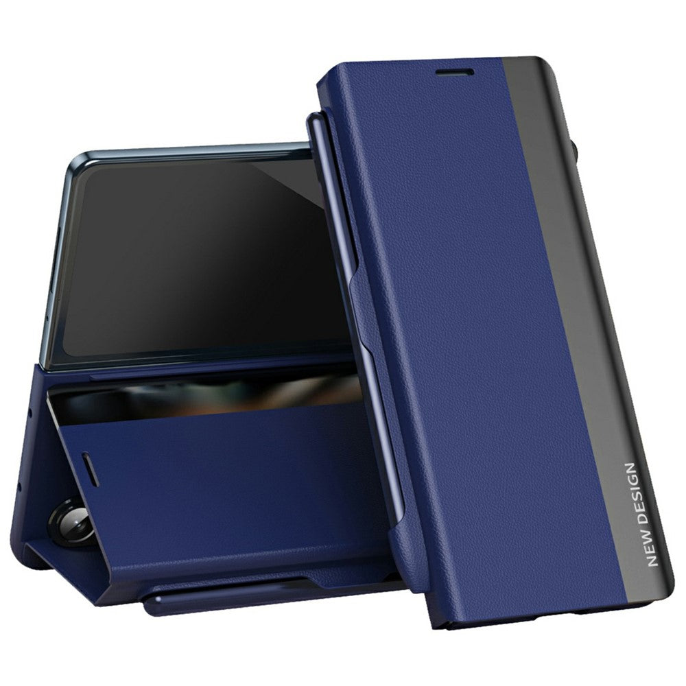 For Samsung Galaxy Z Fold7 5G Case Electroplating Pen Slot PU + PC Phone Cover with Stylus