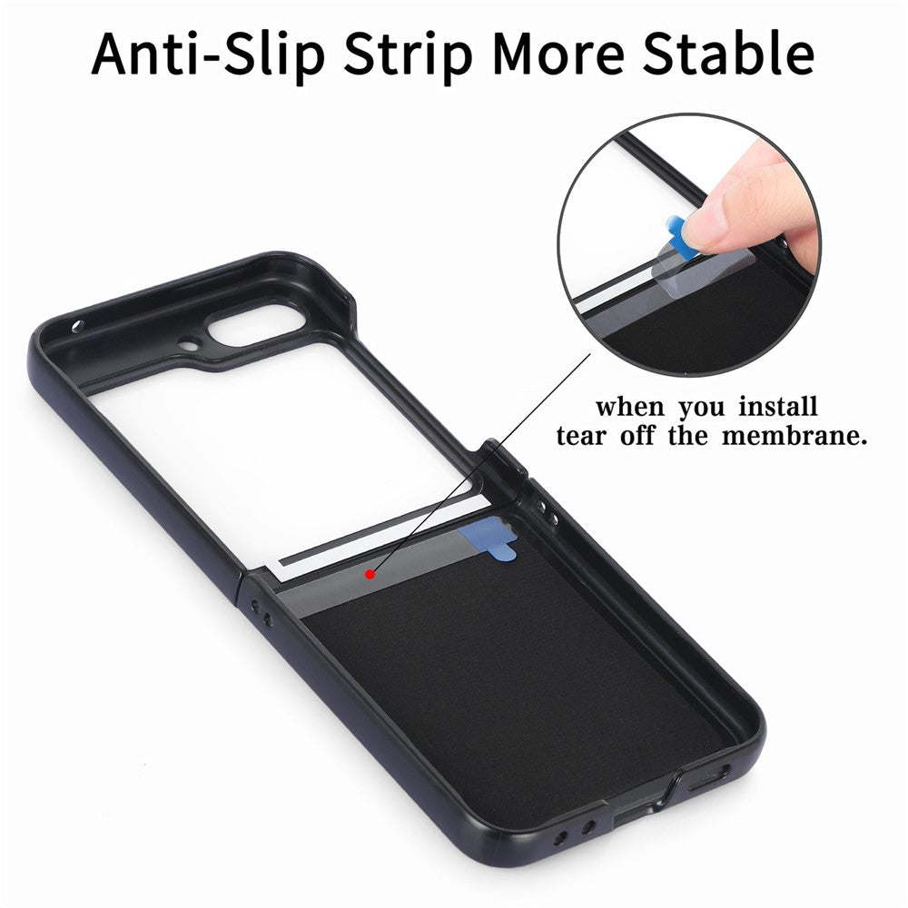 For Samsung Galaxy Z Flip5 5G Case Card Holder Kickstand Retro Texture Leather Back Cover