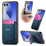 For Samsung Galaxy Z Flip7 5G Case Kickstand Retro Leather Back Cover with Card Holder