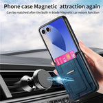 For Samsung Galaxy Z Flip7 5G Case Kickstand Retro Leather Back Cover with Card Holder