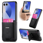 For Samsung Galaxy Z Flip7 5G Case Kickstand Retro Leather Back Cover with Card Holder