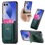 For Samsung Galaxy Z Flip7 5G Case Kickstand Retro Leather Back Cover with Card Holder