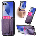 For Samsung Galaxy Z Flip7 5G Case Kickstand Retro Leather Back Cover with Card Holder