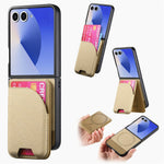 Til Samsung Galaxy Z Flip7 5G Magnetisk Etui Støttefod Denim Tekstur Læder Bagcover med Aftagelig Korttaske