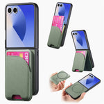 Til Samsung Galaxy Z Flip7 5G Magnetisk Etui Støttefod Denim Tekstur Læder Bagcover med Aftagelig Korttaske