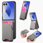 Til Samsung Galaxy Z Flip7 5G Magnetisk Etui Støttefod Denim Tekstur Læder Bagcover med Aftagelig Korttaske