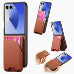 Til Samsung Galaxy Z Flip7 5G Magnetisk Etui Støttefod Denim Tekstur Læder Bagcover med Aftagelig Korttaske