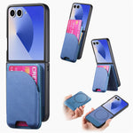 Til Samsung Galaxy Z Flip7 5G Magnetisk Etui Støttefod Denim Tekstur Læder Bagcover med Aftagelig Korttaske