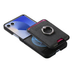 Til Samsung Galaxy Z Flip7 5G Magnetisk Etui Twill Tekstur Læder Bagcover med Kortlomme