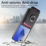Til Samsung Galaxy Z Flip7 5G Magnetisk Etui Twill Tekstur Læder Bagcover med Kortlomme