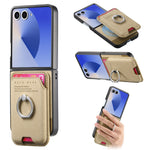 Til Samsung Galaxy Z Flip7 5G Magnetisk Etui Twill Tekstur Læder Bagcover med Kortlomme