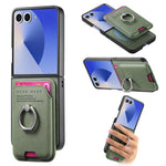 Til Samsung Galaxy Z Flip7 5G Magnetisk Etui Twill Tekstur Læder Bagcover med Kortlomme