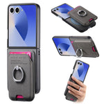Til Samsung Galaxy Z Flip7 5G Magnetisk Etui Twill Tekstur Læder Bagcover med Kortlomme